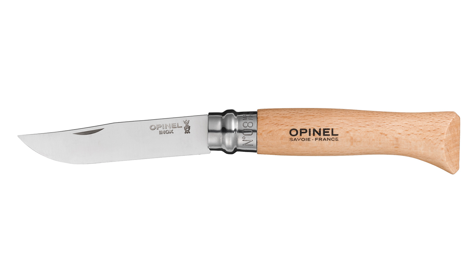 Opinel knife model virobloc n.8 stainless steel blade mm.85