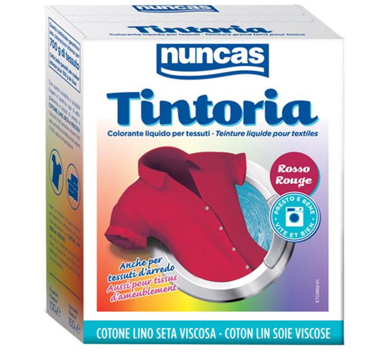 NUNCAS - Tintoria - colorante liquido per tessuti rosso 100 ml.