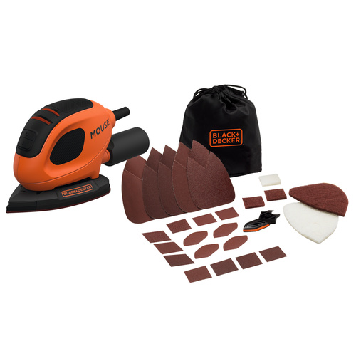 Mouse sander Black+Decker BEW230BC-QS 55 W with accessories