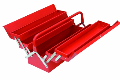Tool box painted sheet 5 compartments cm. 58